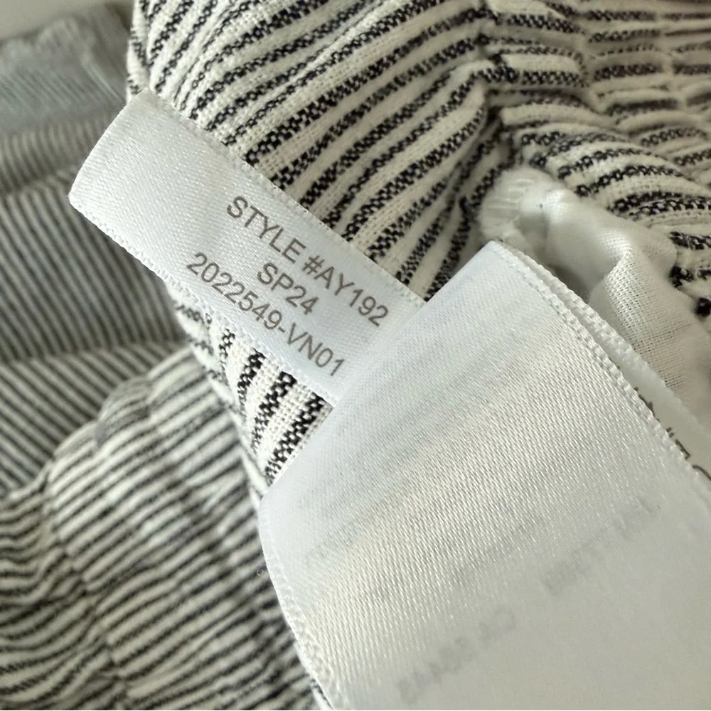 J Crew Striped Linen Cotton Blend Drawstring Pant in Black and White 10 - Picture 11 of 13